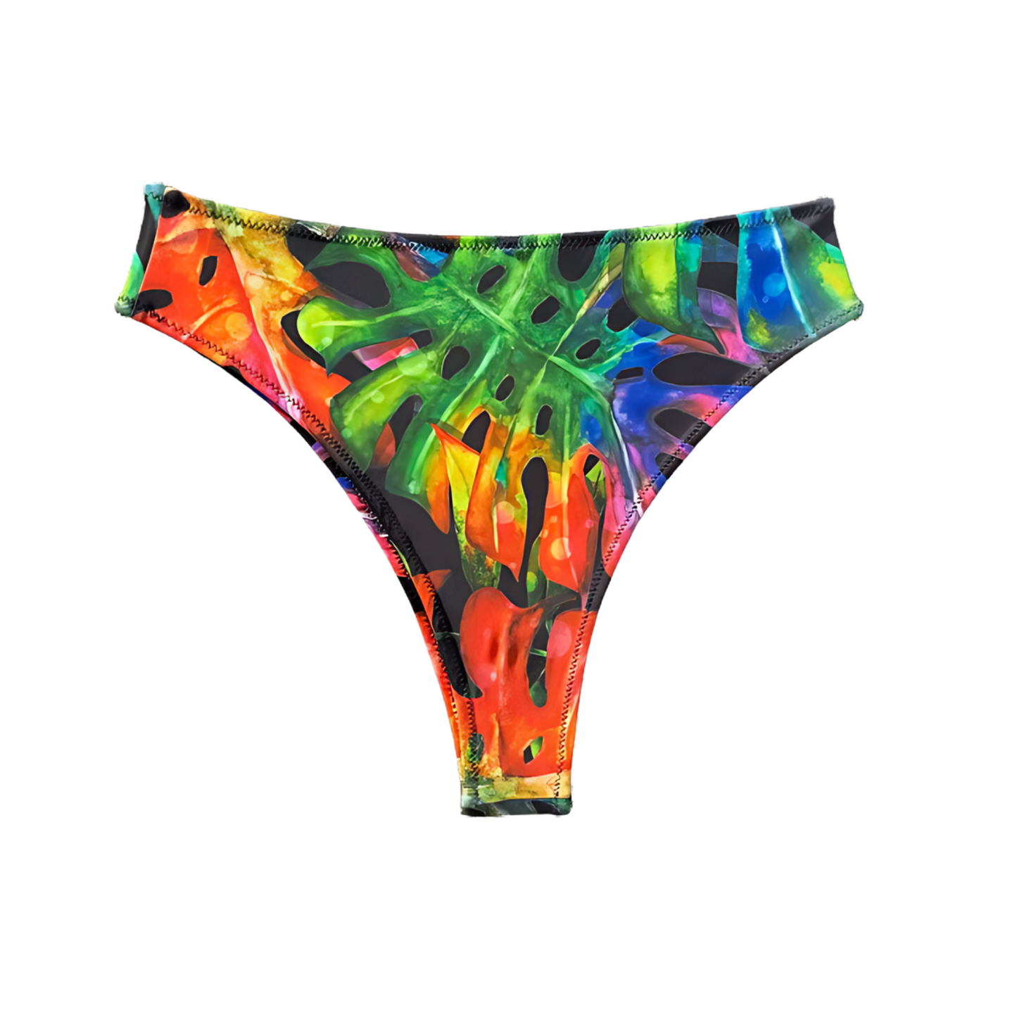 Neon Palms - Hayden High Waist Bikini Bottom