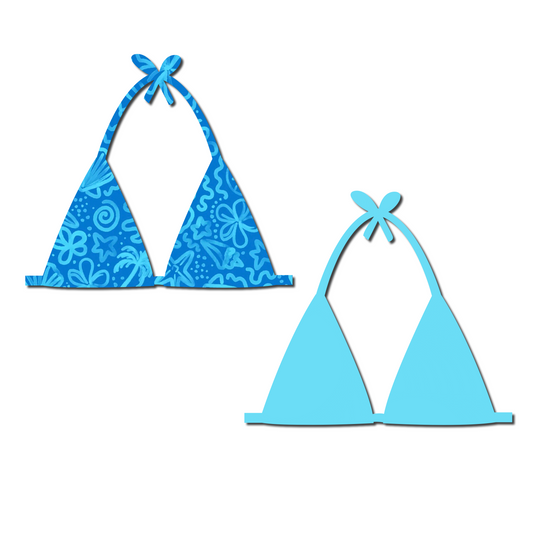 Beach Doodles - Reversible Triangle Bikini Top