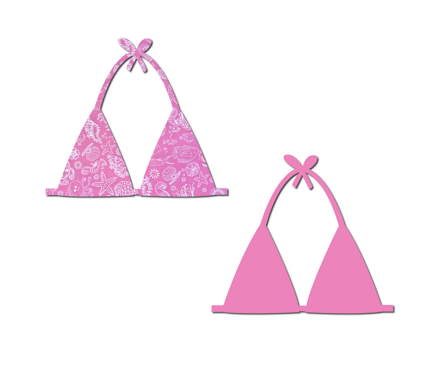 Bubblegum Bay - Reversible Triangle Bikini Top