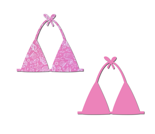 Bubblegum Bay - Reversible Triangle Bikini Top