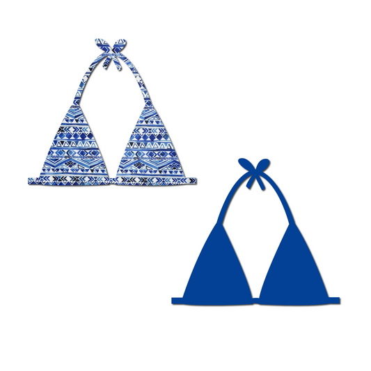 Cobalt Coast - Reversible Triangle Bikini Top
