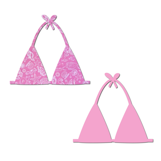 Bubblegum Bay - Reversible Triangle Bikini Top