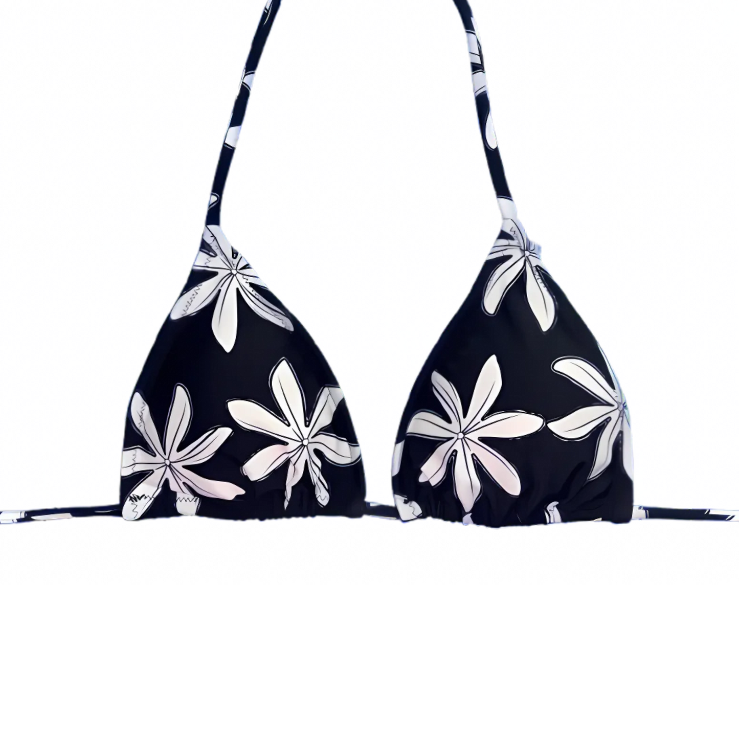 SALE Ella Bikini Top - Black and White Floral