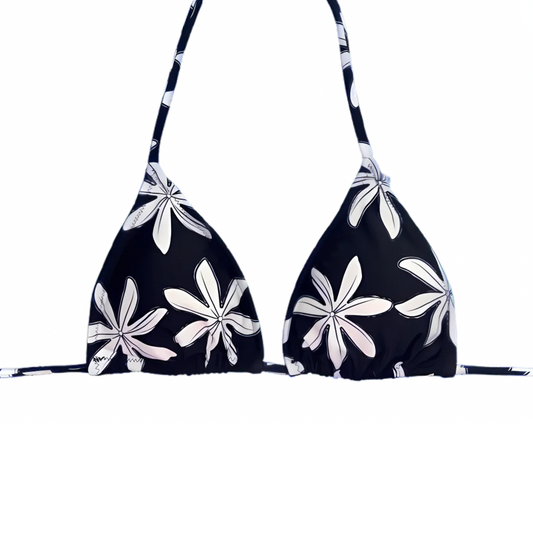 SALE Ella Bikini Top - Black and White Floral