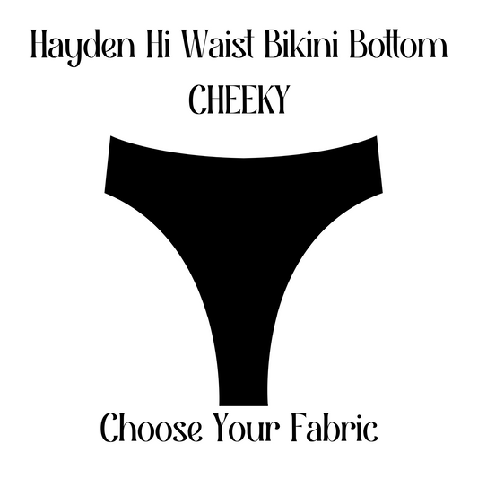 SOLID COLORS Choose Your Fabric - Hayden High Waist Bikini Bottom CHEEKY