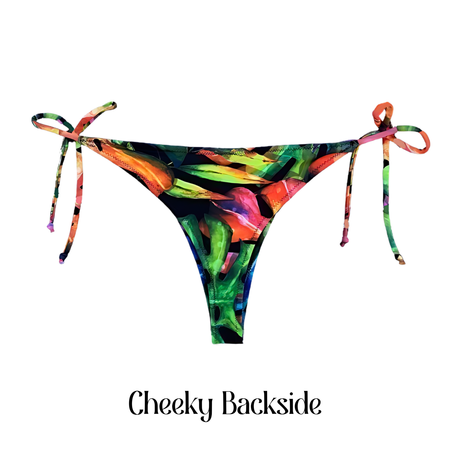 Neon Palms - April Tie Side Bikini Bottom
