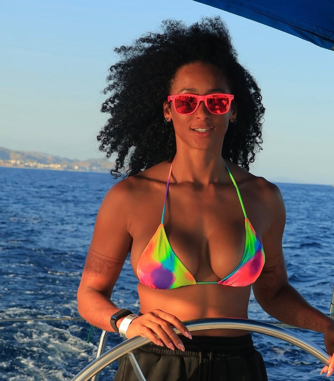 SALE Ella Bikini Top - Neon Tie Dye