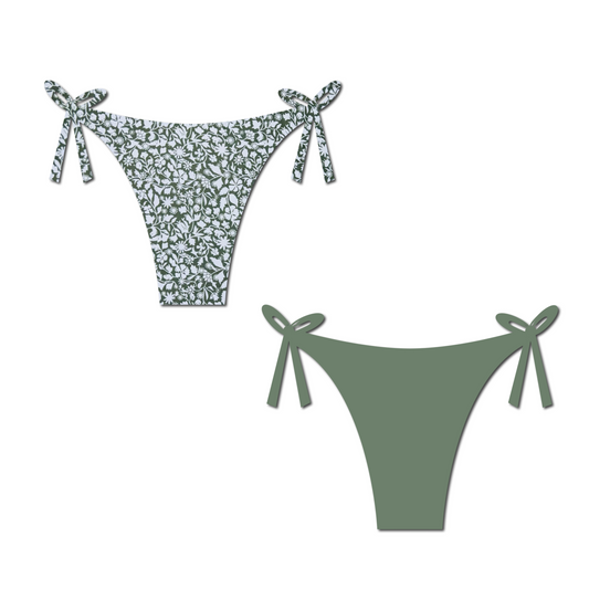 Wild Olive - Layla Reversible Tie Side Bikini Bottom