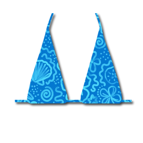 Beach Doodles - LONG Triangle Bikini Top