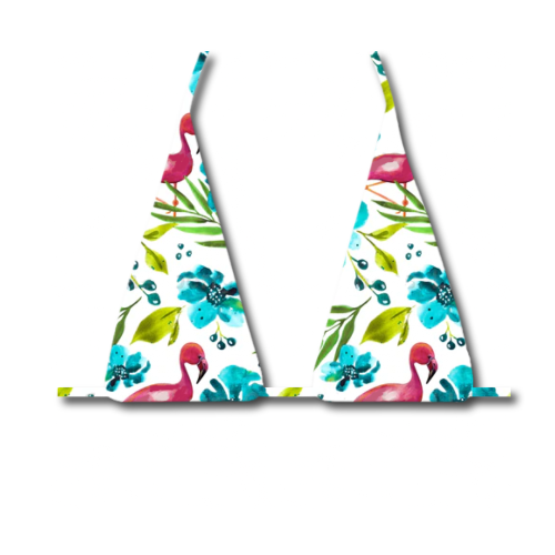 Flamingo Kiss - LONG Triangle Bikini Top
