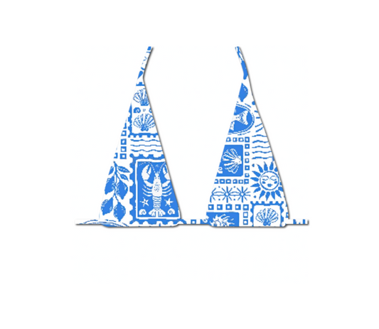 Postcard from Paradise - LONG Triangle Bikini Top **LIMITED EDITION FABRIC**