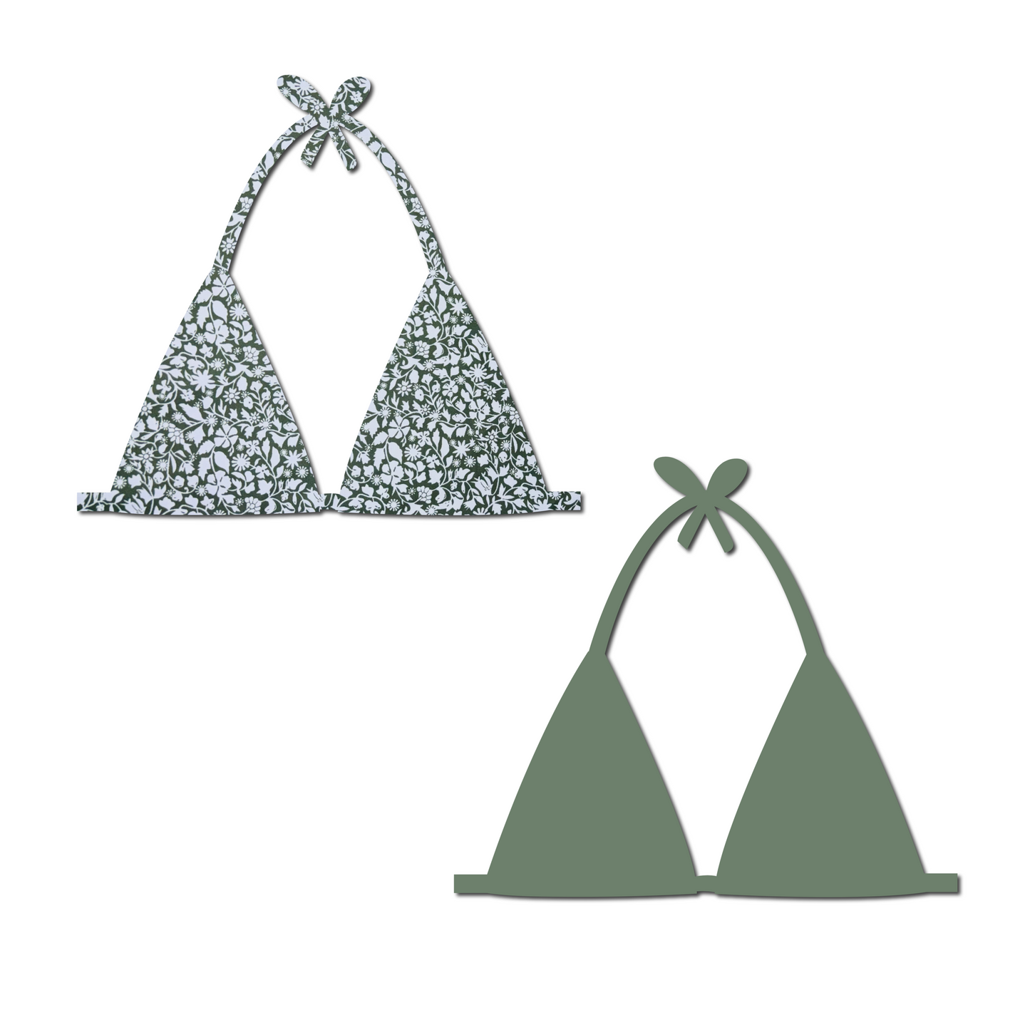 Wild Olive - Reversible Triangle Bikini Top