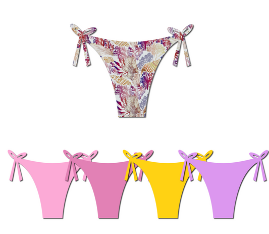 Seashell Secrets - Layla Reversible Tie Side Bikini Bottom