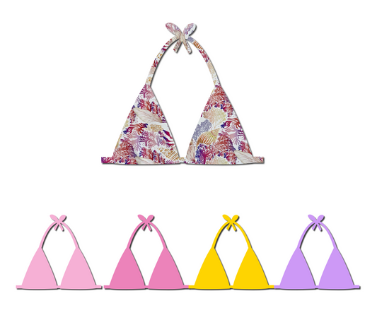 Seashell Secrets - Reversible Triangle Bikini Top