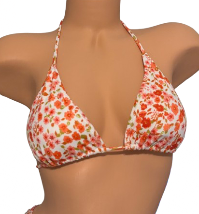 Orange Blossom - Ella Triangle Bikini Top